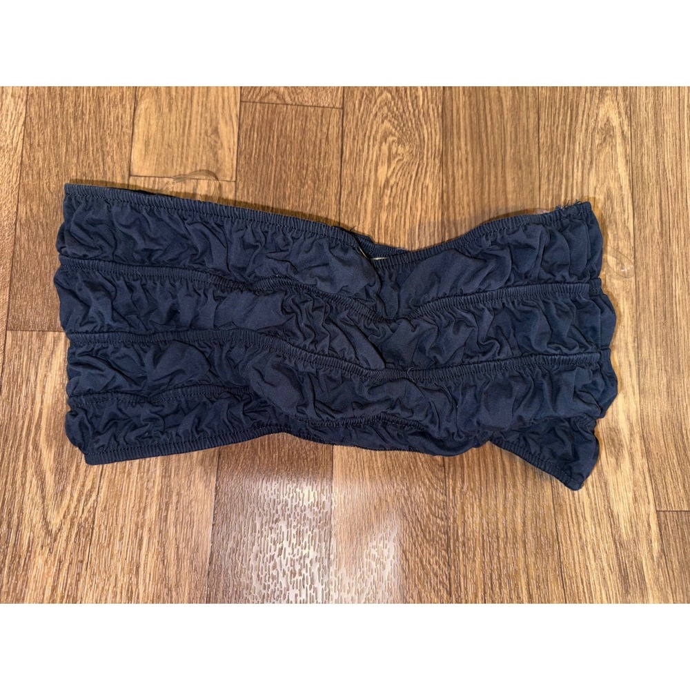 LA Hearts Navy Blue Smocked Ruched Cotton‎ Bandeau Tube Top Medium RN090233